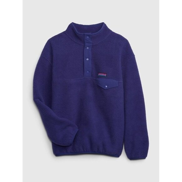 Gap Arctic Fleece Mockneck Pullover Purple Women's Small - Picture 1 of 10